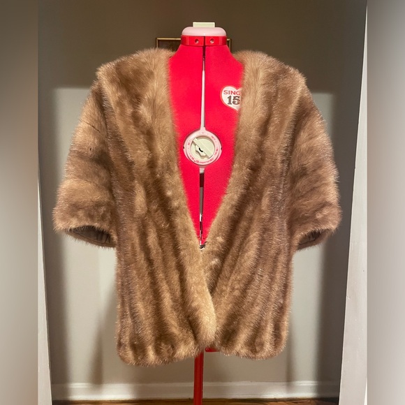 Stunning Vintage Denholm’s Brown Mink Fur Stole / Cape 1940s-1950s - Picture 2 of 12